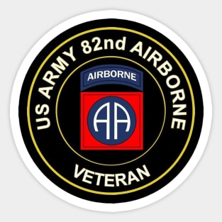 Proud U.S Army 82nd Airborne Division Veteran Parachutist Wings Circle Sticker